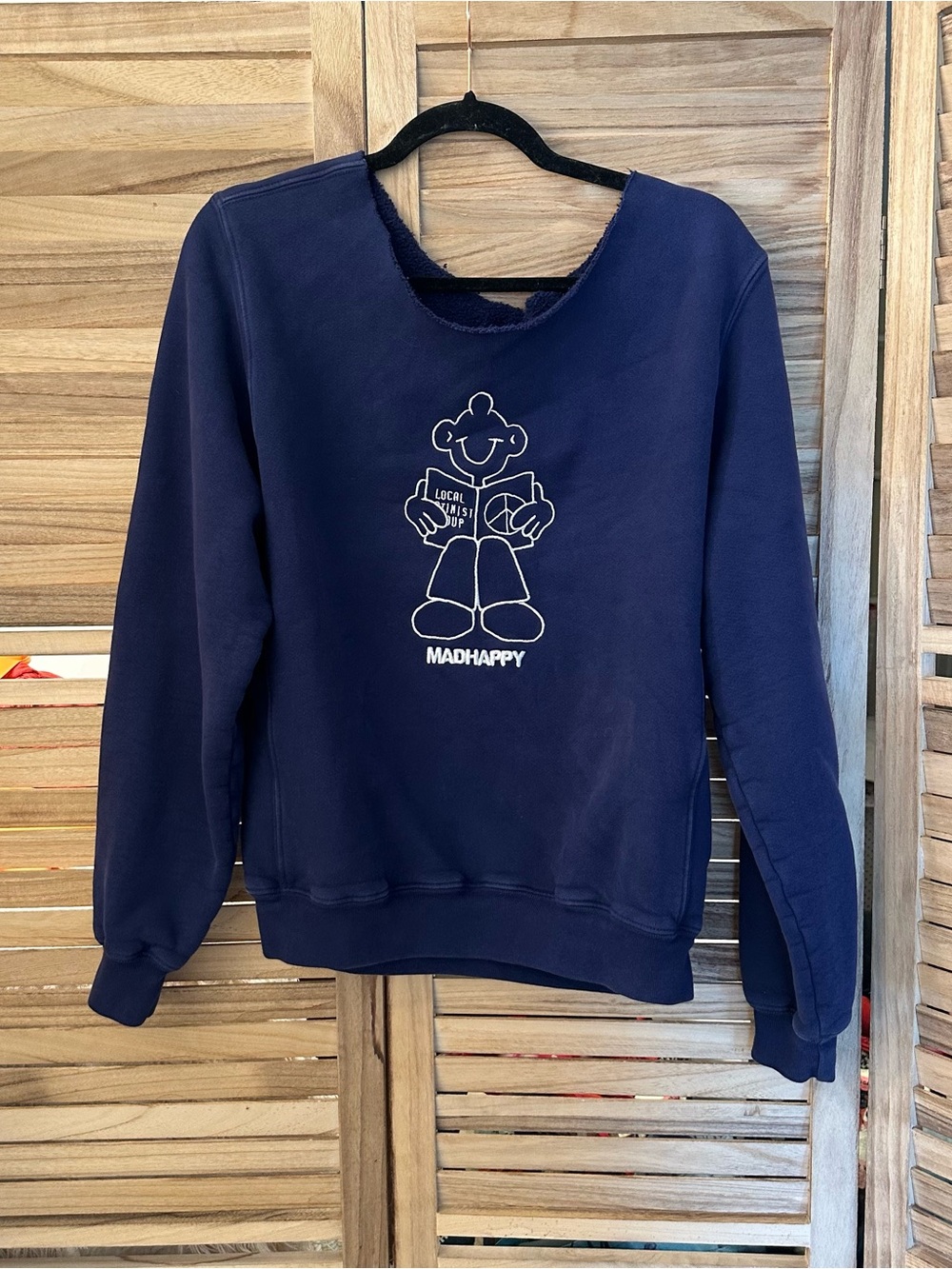 Madhappy Support Network Fleece Crewneck
Sweatshirt Navy size XS
